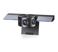 Videocamera panoramica a 180°, esperienza di videoconferenza coinvolgente, vista ravvicinata sia generale che degli altoparlanti, webcam 1080p per sala riunioni e ufficio a casa, plug and play con