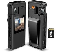 Videocamera per il corpo A32, videocamera portatile con obiettivo girevole a 180° e rilevamento del movimento, videocamera 1080p con registrazione audio e video per sport all'aria aperta, casco da