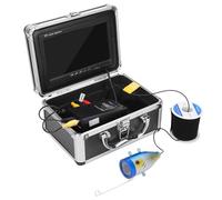 Videocamera per pesca subacquea 7 pollici con ecoscandaglio 1000TVL HD con 12 LED, cavo 30 m/98,4 piedi, per acquacoltura, oceano/lago/pesca(ME)