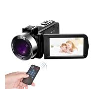 Videocamera per Videocamera 1080P Full HD, Zoom Digitale 18X da 30 MP, Schermo Ruotabile da 3,0 Pollici con Telecomando, Rilevamento Facciale, Cattura Momenti