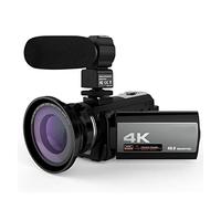 Videocamera, Portable Video Camera Camcorder 4K 48MP WiFi Digital With External Microphone And 0.39X Wide Angle Lens 3. Inch Screen