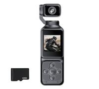 Videocamera portatile Vlog con video 2K, 32G | Testa rotante a 360°, display integrato da 1,5" e messa a fuoco automatica per viaggi all'aperto