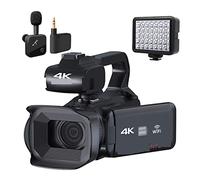 Videocamera Ruota touch screen Fotocamere digitali da 64 MP Videocamera 4K Videocamera streaming professionale Zoom 18X Blogger Vlog Recorder Fotocamera digitale per vlogging ( Color : With Wireless M