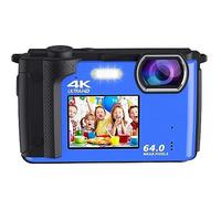 Videocamera Selfie A Doppio Schermo Fotocamera Digitale da 64 MP for La Fotografia Videocamera da 2 "2,8" WiFi 4K Vlog Webcam for Lo Streaming Live Telecamera HD (Color : No TF Card, Size : with Ext