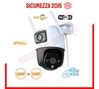 Videocamera sorveglianza da esterno IP Wi-Fi ONVIF 5MP/3K+5MP/3K con deterrenza
