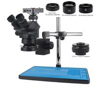 Videocamera USB da 48 MP 2K 60 FPS, laboratorio industriale, ingrandimento simultaneo, zoom continuo, microscopio stereo trinoculare 7X 50X(4K Rotating bracket)