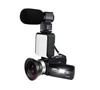 Videocamera, Videocamera 4K con microfono 4 8MP. Vlogging for la registrazione della videocamera del touch screen di video wifi(32GB SD Card,Cam Lens Mic Light)