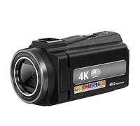 Videocamera, Videocamera 4K da 48 MP, videocamera con zoom 16X da 3,0" con fono Vlogging Touch Screen Visione notturna IR Telecamere Vlog Wi-Fi Web(Standard)