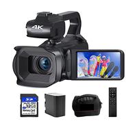 Videocamera, Videocamera digitale 4K 60FPS Videocamera da 64 MP Webcam Live Stream 4.0quot;Videocamera con zoom 18X for registratore Vlog touch screen(NO SD Card)