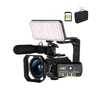 Videocamera Videocamera digitale 4K videocamera, AC3 IR Night Vision Professional Full HD, Fotocamere Vlog con videocamera for videocamera zoom digitale con microfono Videocamera digitale per vlogging