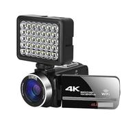 Videocamera, Videocamera digitale da 48 MP Videocamera digitale for registratore Vlog in streaming Stabilizzatore for webcam time-lapse 4K 18X(128G SD Card,With Light)