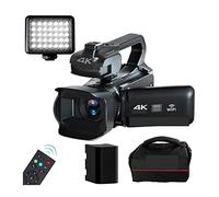 Videocamera Videocamera for streaming live da 64 MP Videocamera digitale 4K Webcam WIFI 18X Ruota Touch Screen Registratore video Vlog Zoom 18X Fotocamera digitale per vlogging ( Color : With Light ,