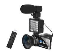 Videocamera Videocamera Full 4k Videocamera professionale Streaming live Visione notturna Fotocamere digitali da 58 MP Registrazione Vlog Fotocamera digitale per vlogging ( Color : With Lens Microphon