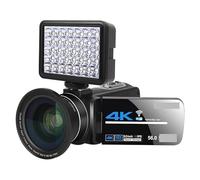 Videocamera, Videocamera Full 4k Videocamera professionale Streaming live Visione notturna Fotocamere digitali da 58 MP Registrazione Vlog(32G SD Card,With Lens Light)