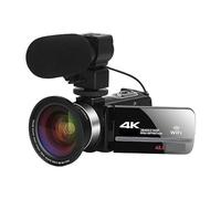 Videocamera, Videocamera professionale 4K Videocamera digitale for lo streaming Vlog Recorder 18X Time-Lapse Webcam Stabilizzatore(16G SD Card,NA-U600-LT)