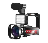 Videocamera, Videocamera videocamera 4K VLOGGING PERSAGGIO for la visione notturna del telecomando WiFi in diretta fotografia Touch Screen scattare foto(32GB SD Card,K1 Kit-Red)