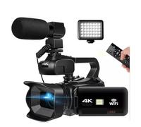 Videocamera, Videocamera vintage Full 4K 60FPS for streaming live Vlog Videocamera 18X 64MP Videocamera AF Registratore digitale Ruota schermo(With 128G SD Card,With MIC Light)