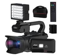 Videocamera, Videocamera vintage Full 4K 60FPS for streaming live Vlog Videocamera 18X 64MP Videocamera AF Registratore digitale Ruota schermo(With 64G SD Card,With Light)