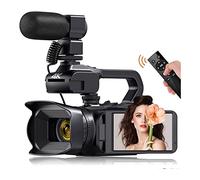 Videocamera Videocamera vintage Full 4K 60FPS for streaming live Vlog Videocamera 18X 64MP Videocamera AF Registratore digitale Ruota schermo Fotocamera digitale per vlogging ( Color : With Microphone