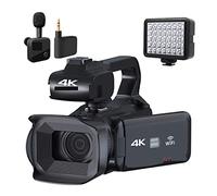 Videocamera, Videocamera vintage Full 4K 60FPS for streaming live Vlog Videocamera 18X 64MP Videocamera AF Registratore digitale Ruota schermo(With 256G SD Card,MIC Light)