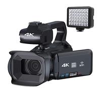 Videocamera, Videocamera Vlog digitale 18X Videocamera professionale 4K Stream Webcam Messa a fuoco automatica 64 MP Registratore fotografico Time Lapse(128G SD Card,With Light)