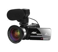 Videocamera, Videocamere digitali 18X 4K Videocamera Time Lapse Vlog for blog Ruota Touch Screen 48MP Registratore fotografico(128G SD Card,With Mic Lens)