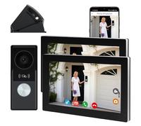 Videocitofono 2 fili WiFi con Schermo Touch Screen a Colori da 7", 1080p e Audio Bidirezionale e Sblocco Remoto per Villa con 1 telecamera e 2 monitor