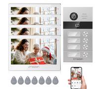Videocitofono 2 Fili WIFI per 4 famiglia campanello 7 pollici sblocco Touch TFT