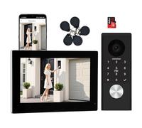 Videocitofono a 2 fili, campanello con telecamera, telecamera Full HD, citofono con password, touchscreen a colori da 7" e audio bidirezionale, app per smartphone, rilevamento del movimento