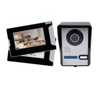 Videocitofono a 2 fili con apriporta e 2 monitor e telecamera da 7", audio a due vie, visione notturna a infrarossi a 92°