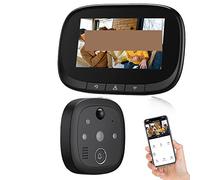 Videocitofono, Campanello for porta intelligente Tuya con spioncino video fotocamera 720P for rilevamento movimento PIR schermo LCD da 4,3 pollici,Più Precisione