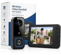 Videocitofono Campanello Senza Fili da Esterno con Schermo IPS 4,5'' Telecamera HD che Supporta la Visione Notturna a Infrarossi, Audio Bidirezionale Campanello Senza Fili Nessun WiFi o Abbonamento