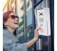 Videocitofono con campanello video cablato, schermo a colori da 7 pollici, kit citofono videocitofono per casa intelligente per hotel con appartamenti in villa (Spina europea)