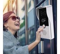 Videocitofono con campanello video cablato, schermo a colori da 7 pollici, kit citofono videocitofono per casa intelligente per hotel con appartamenti in villa (Spina europea)