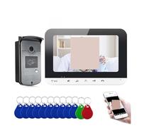 Videocitofono, di citofono for videocitofono con schermo da 7 pollici cablato 1 supporto for monitor TF Card Record videocamera HD campanello RFID(1Cam V 1LCD Not TF)