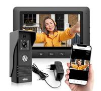 Videocitofono Eura VDP-45A3-TY Alpha+ TUYA WiFi, 4 fili, monitor a colori 7 pollici, nero