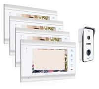 Videocitofono HD1080P da 7 pollici con di videocitofono con sblocco del supporto della telecamera for campanello cablato ad alta definizione(4M1D)
