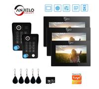 Videocitofono Impronte digitali 5in1 Sblocco Wifi Sistema campanello per citofono domestico Tuya Smart 1080P Touch Monitor Sicurezza Protec