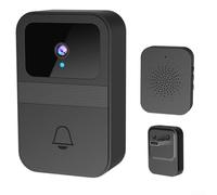 Videocitofono intelligente wireless con visione notturna, cambia voce integrato, citofono audio bidirezionale, notifiche smartphone, configurazione facile per ingresso sicuro, nero