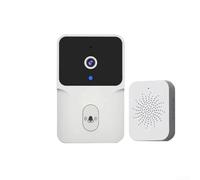 Videocitofono remoto per la casa senza fili, campanello video intelligente videocamera WiFi HD citofono audio bidirezionale funzione di cambio vocale, monitor domestico remoto WiFi bianco