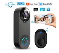 Videocitofono senza fili 1080P Telecamera WiFi Campanello per porta intelligente Tuya Sicurezza domestica intelligente Rilevazione movimento Campanello citofono per visione notturna
