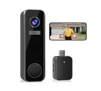Videocitofono senza fili con suoneria, videocamera HD 2K, funzionamento a batteria, rilevamento intelligente del movimento, visione notturna, audio a 2 vie, supporta solo archiviazione cloud, WiFi