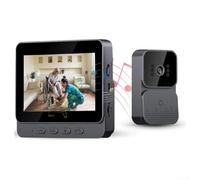 Videocitofono senza fili, videocamera per campanello wireless, video interfono intelligente 1080p, monitor per porte, schermo IPS da 4,3", audio a 2 vie, visioni notturne
