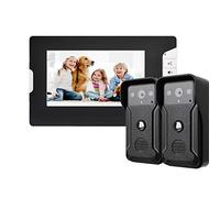 Videocitofono, Sistema Interfono con Video Campanello cablato LCD da 7 pollici con Telecamera da esterno 1000TVL, supporto visione notturna IR, monitoraggio, Sblocco(Unione Europea)