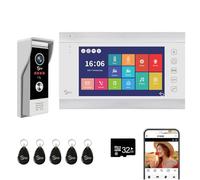 Videocitofono, videocamera WiFi con monitor da 7 pollici, campanello cablato con 1080P, supporta l'ingresso della scheda e il rilevamento del movimento, audio bidirezionale (1 Campanello+1 Monitor)