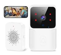 Videocitofono WiFi 1080P HD, telecamera con visione notturna e rilevamento | Audio bidirezionale e facile installazione senza lavori di lavoro, sicurezza intelligente per la tua casa
