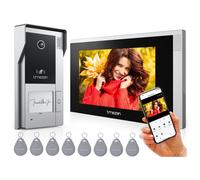 Videocitofono Wifi 4 Fili Kit Smart Monofamiliare,7'' IP Monitor Touchscreen Con