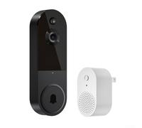 Videocitofono wireless 1080p, videocamera per campanello, archiviazione di rilevamento, WiFi, sorveglianza interna ed esterna, comunicazione bidirezionale (nero)