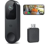 Videocitofono wireless, 2K HD, videocamera campanello con suoneria ad anello, rilevamento intelligente di intelligenza umana, funzionamento a batteria, visione notturna, audio a 2 vie, WiFi 2.4G