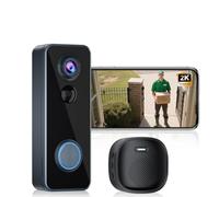 Videocitofono wireless con campanello, vista dalla testa ai piedi, 2K HD, Smart WiFi, campanello con fotocamera, funzionamento a batteria, rilevamento del movimento, visione notturna, supporto audio a
